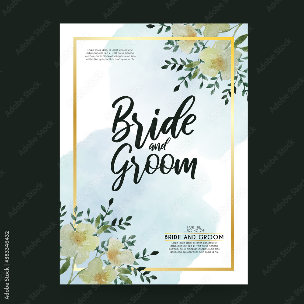 watercolor floral wedding card template