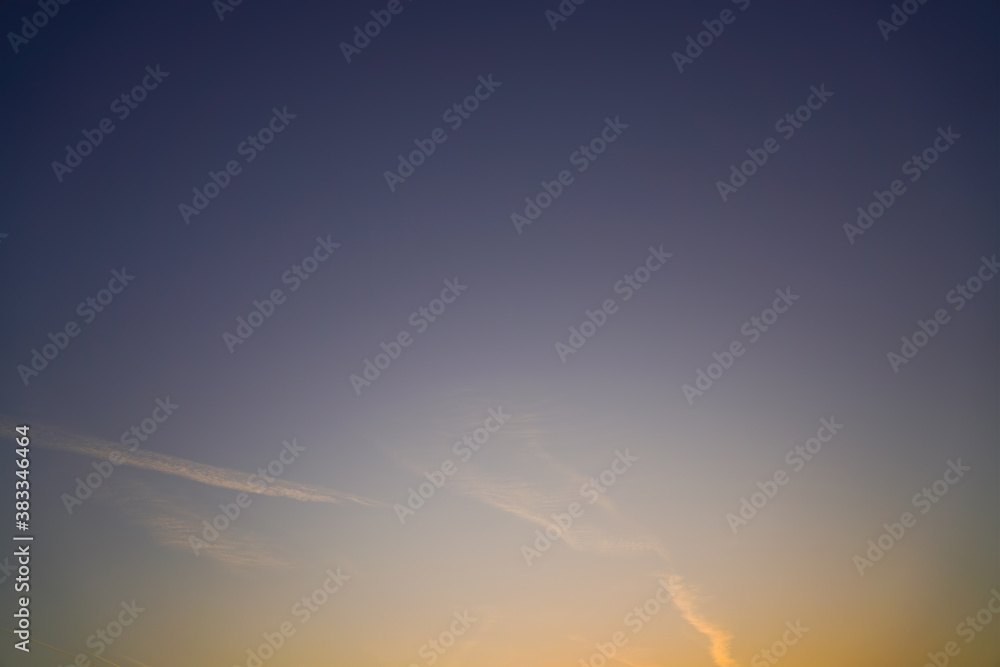 Sky before sunset with small transparent stripes