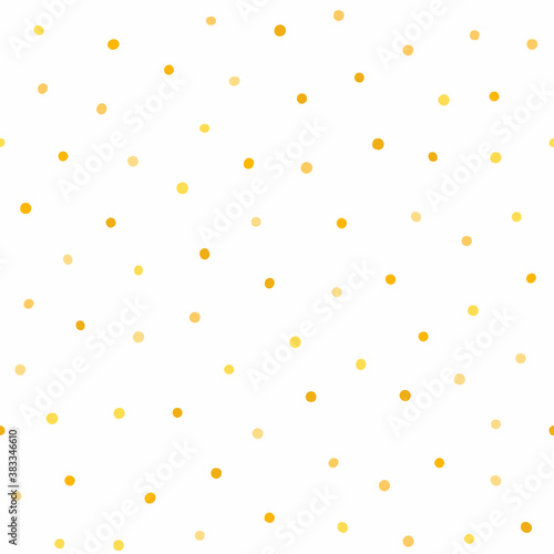 Seamless pattern with scattered golden dots. Simple vector illustration.