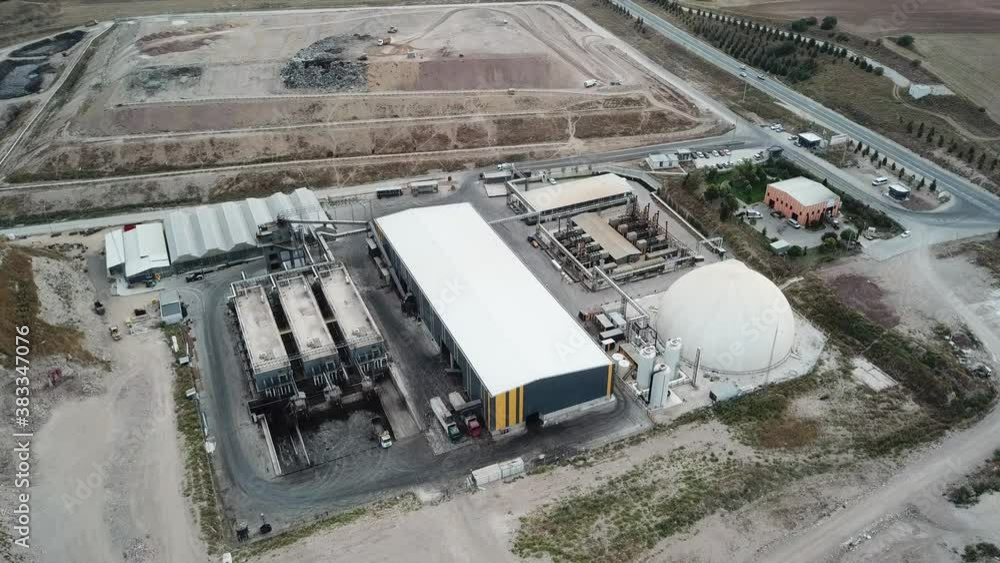 Aerial view of medical waste factory Aerial view of medical waste factory