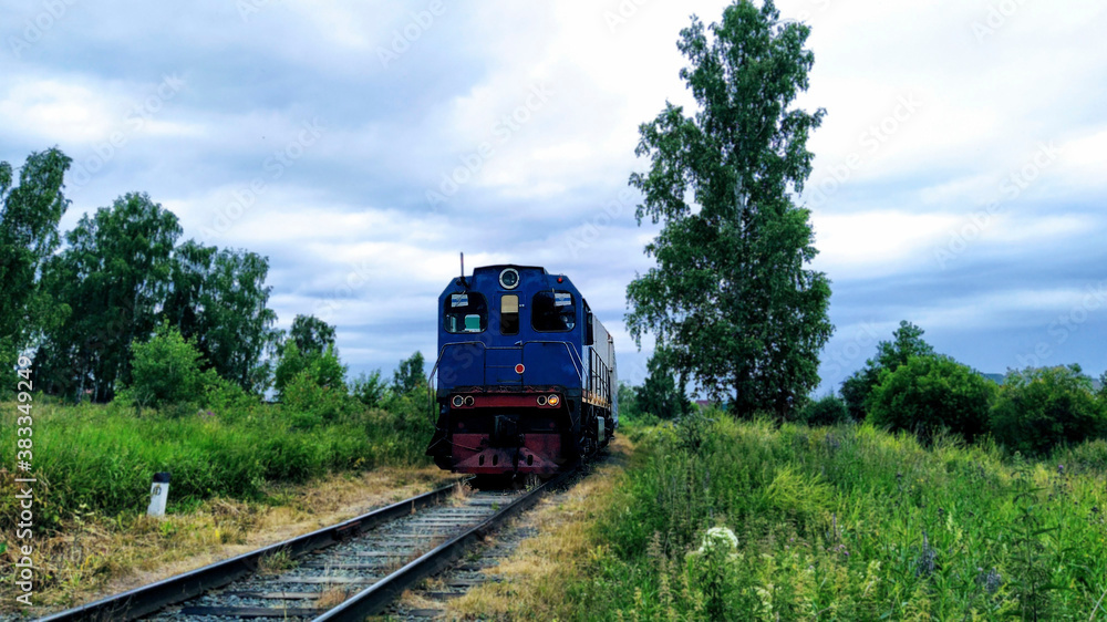 Naklejka premium Locomotive in the Sverdlovsk region in Russia