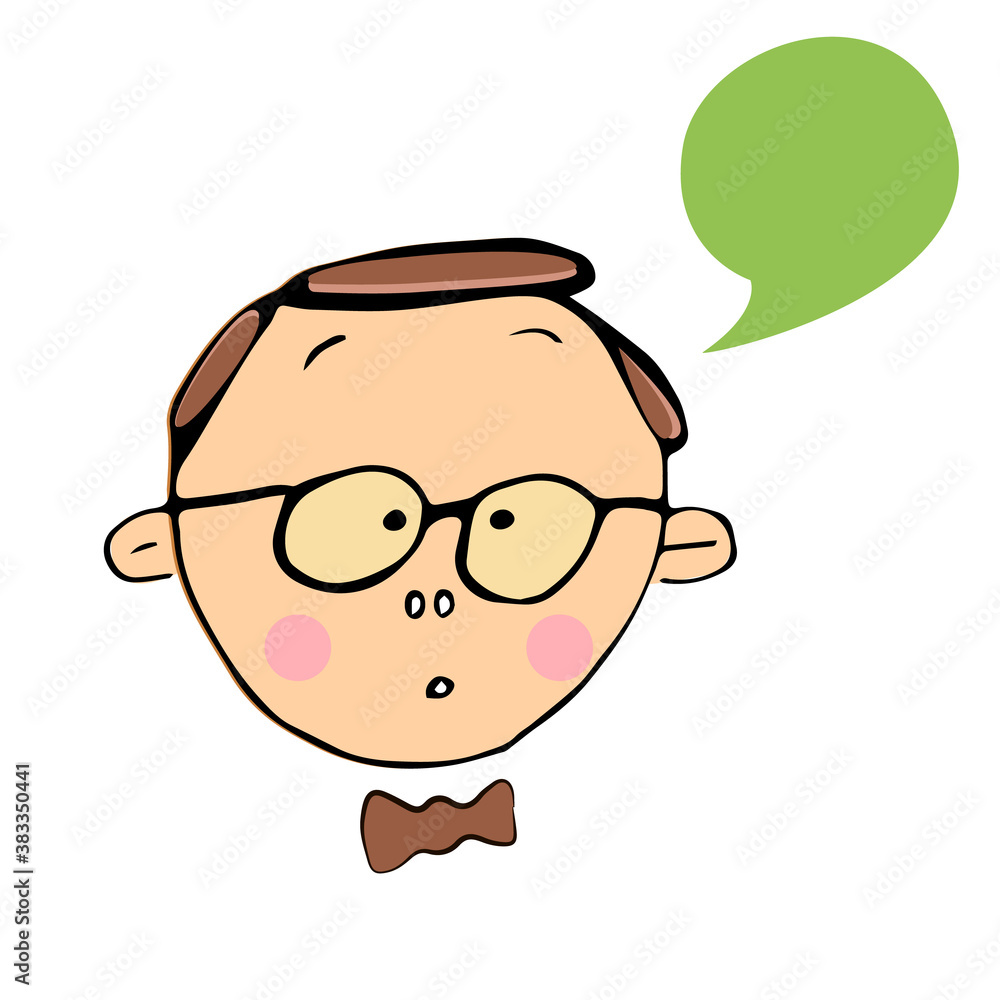 Cute smiling faces of people doodl child and man Cute smiling faces of people doodl child and man