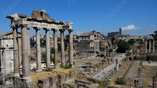 Roman Forum. Ruins in old Rome. Italy. Europe