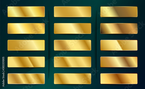 Golden Gradients Swatches Set. Gold Gradient Collection