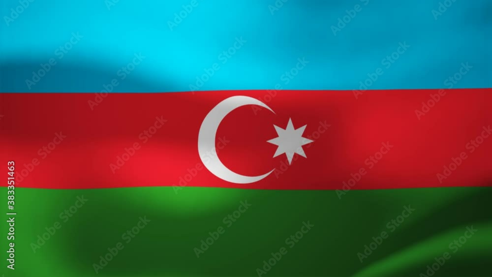 Waving Flag Of The Azerbaijan Republic, Seamless Loop. Realistic Graphic Animation Waving Flag Of The Azerbaijan Republic, Seamless Loop. Realistic Graphic Animation