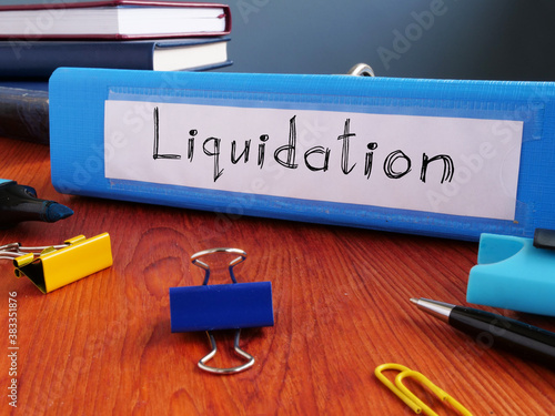 liquidation is shown on the conceptual business photo