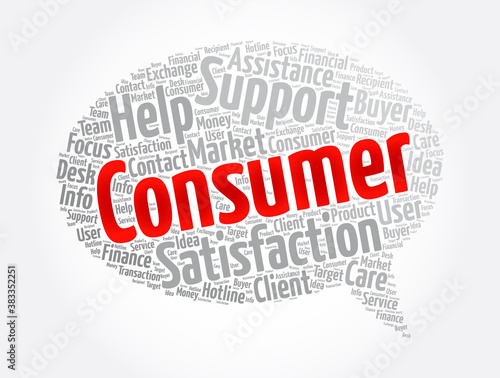 Consumer word cloud, business concept background