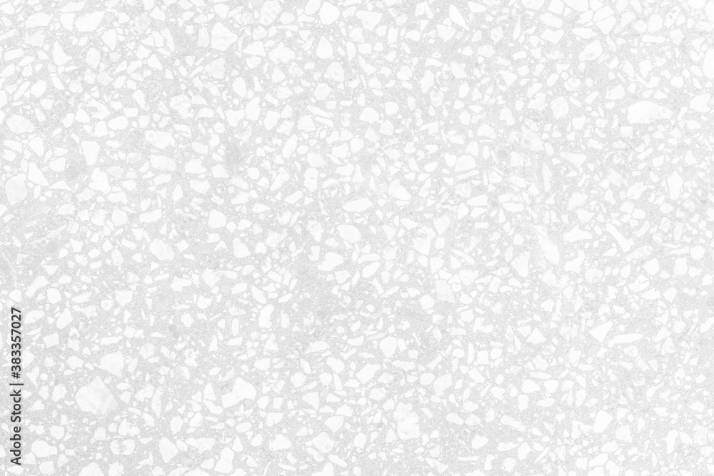 Cool terrazzo flooring or marble monochrome old texture. Polished wall stone pattern beautiful for background. White and grey, grayscale backdrop with copy space, add text and etc.
