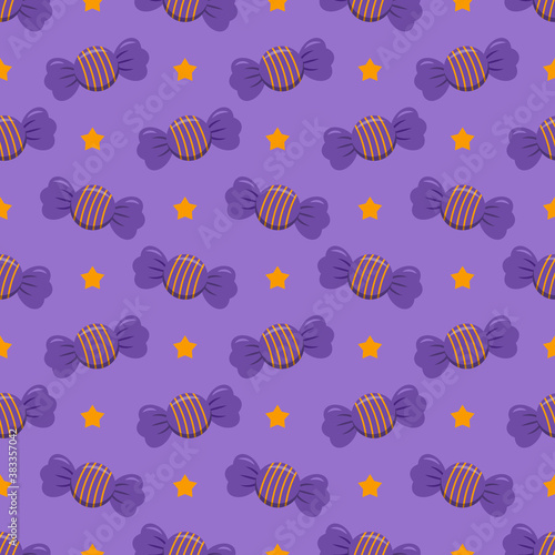 Halloween candy pattern. Vector illustration.