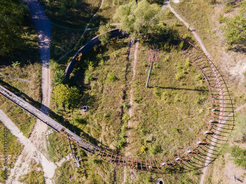 Canvas-taulu Aerial view of an abandoned bobsleigh track