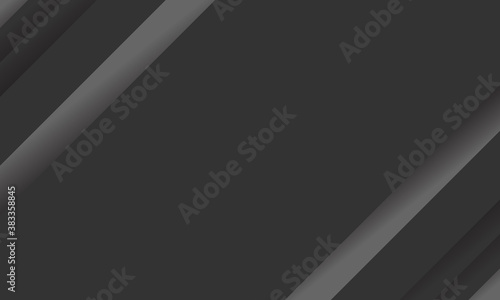 Gray abstract background with black paper layer. Monochrome geometric with elegant luxury style.