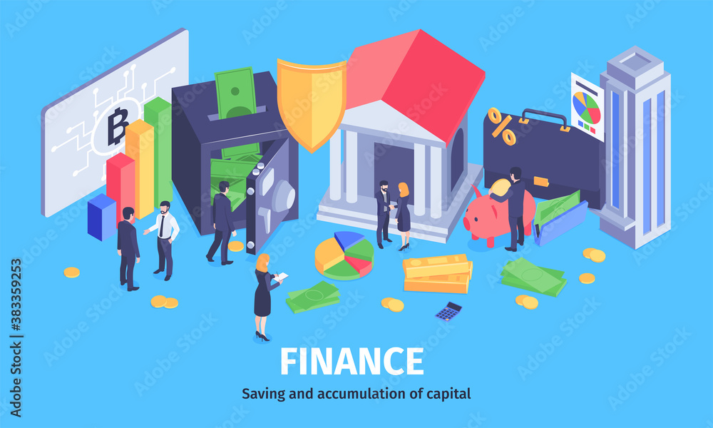 Obraz premium Finance Isometric Composition 
