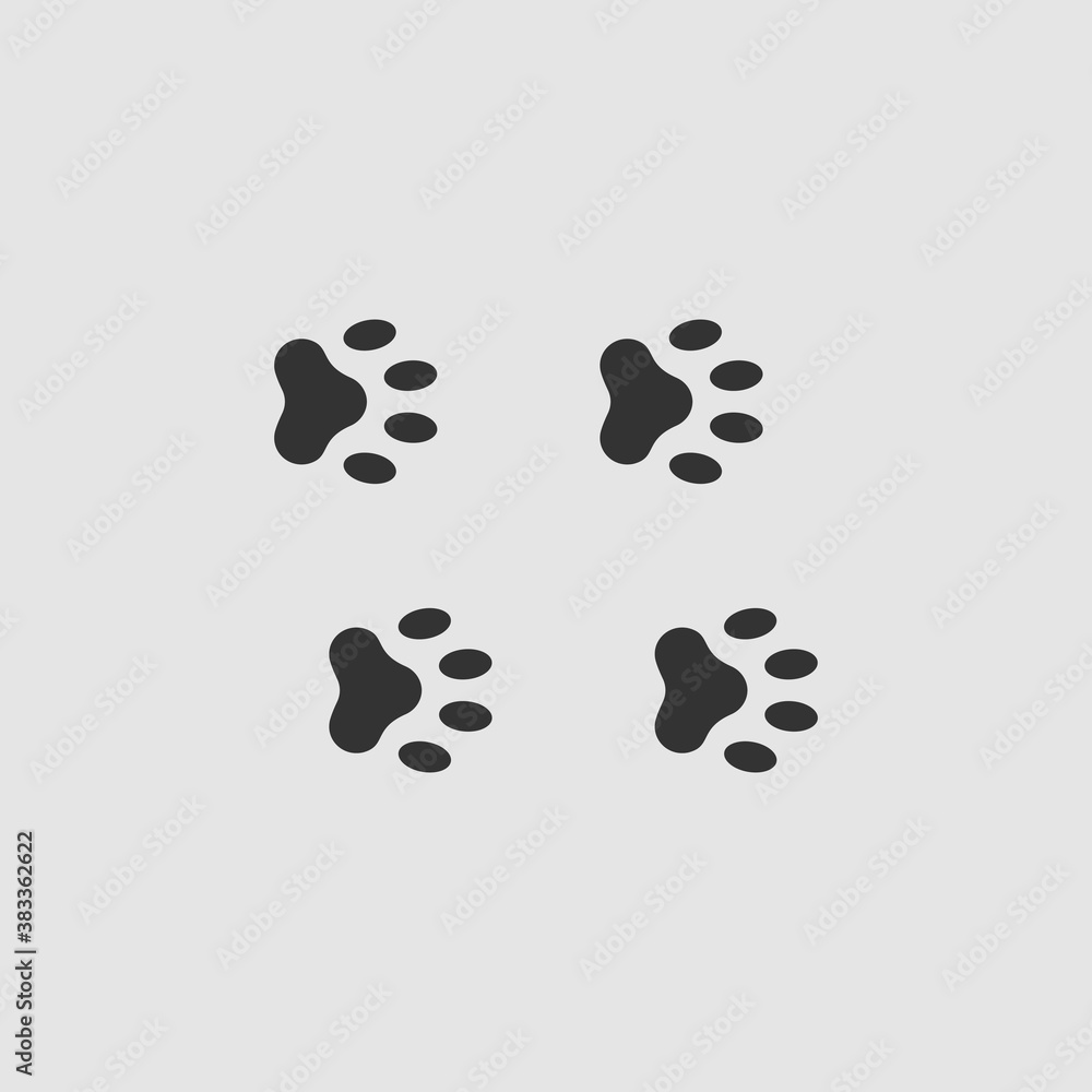 Paw icon flat Paw icon flat