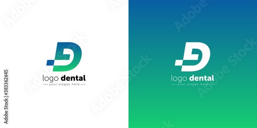 colorful initial letter d dental logo. modern icon, template design