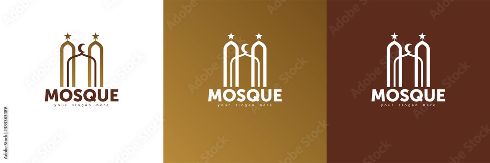 Set of Muslim Learn logo designs concept, Muslim Education logo template vector Set of Muslim Learn logo designs concept, Muslim Education logo template vector