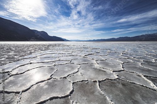 Salt lake on Badwater Basin at Death Valley National Park