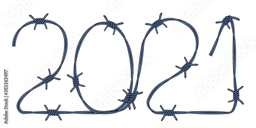 Abstract 2021 barbed wire number icon
