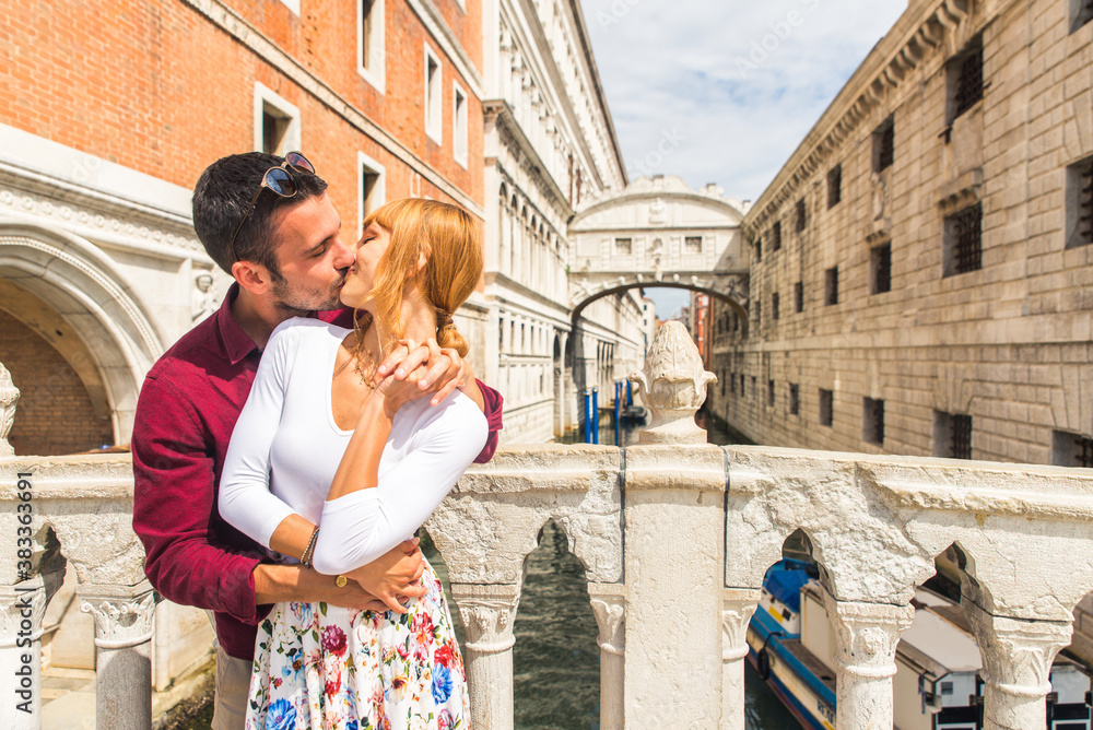 Couple travelling in Venice, Italy
