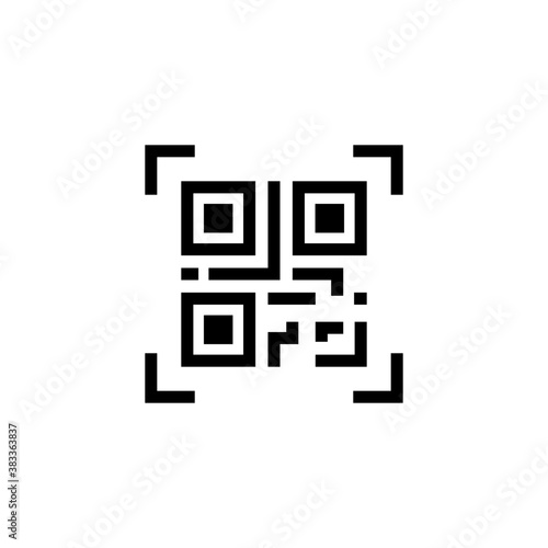 Qr code scan badge icon. Technology for instant payment or tech pay method without money. Vector EPS 10. Isolated on white background