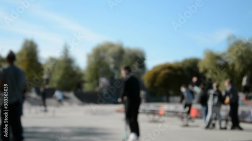 Wallpaper Mural children's playground for riding a scooter or skateboard defocused background Torontodigital.ca