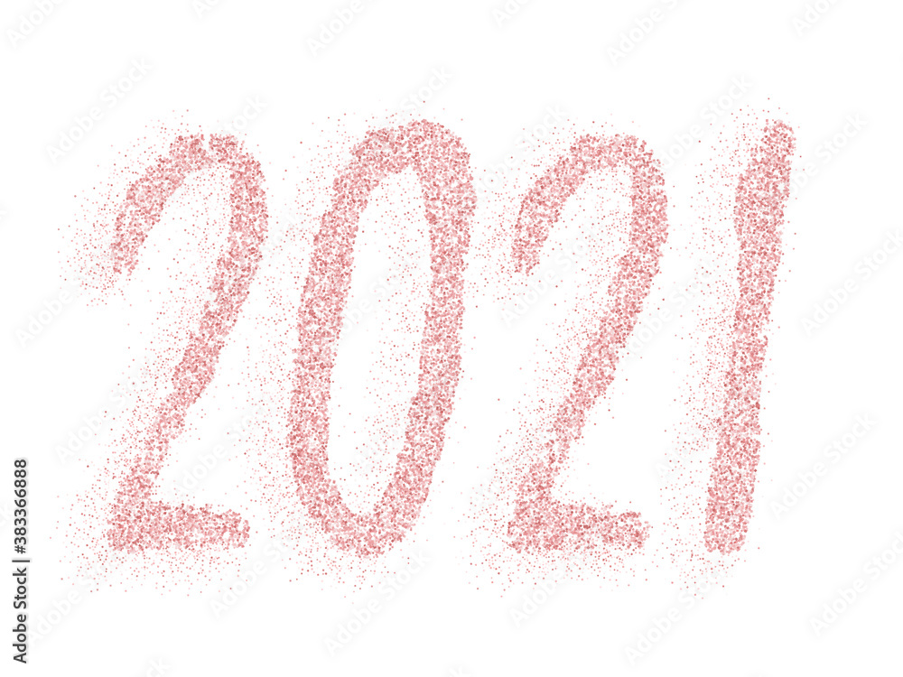 2021 number for new year design in nude rose color