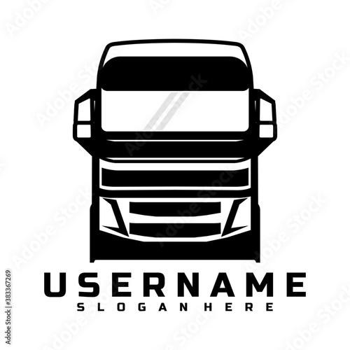 semi truck logo design vector