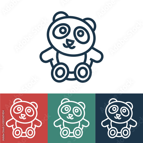 Linear vector icon with panda