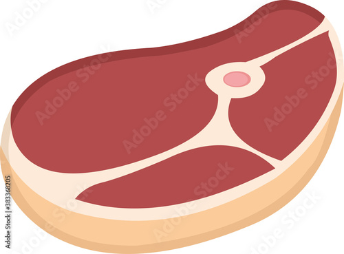 Vector emoticon illustration of a piece of meat

