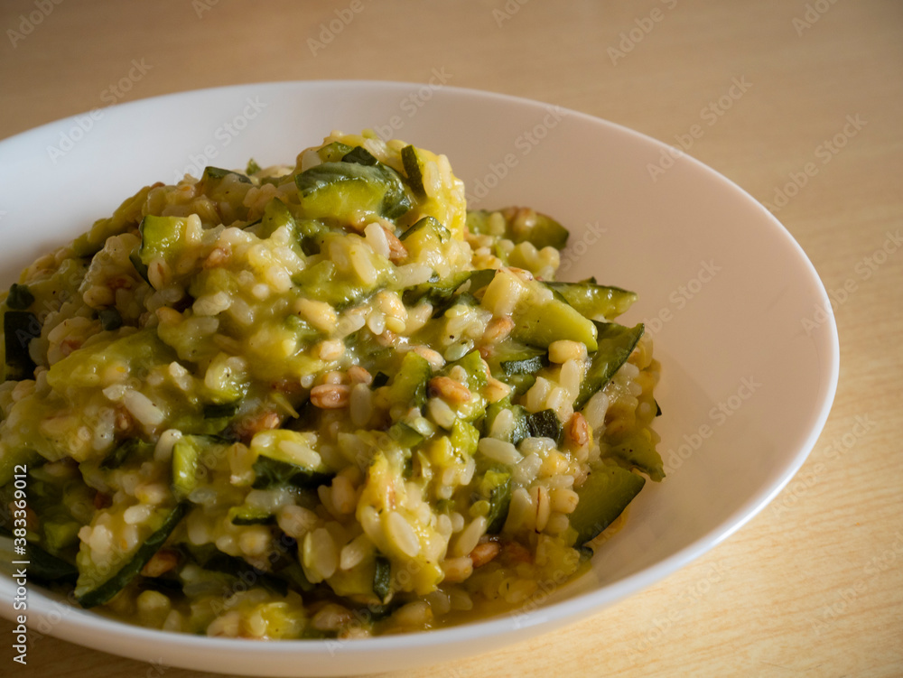 Risotto with barley, spelled and zucchini, barley based recipe, vegan recipe Risotto with barley, spelled and zucchini, barley based recipe, vegan recipe