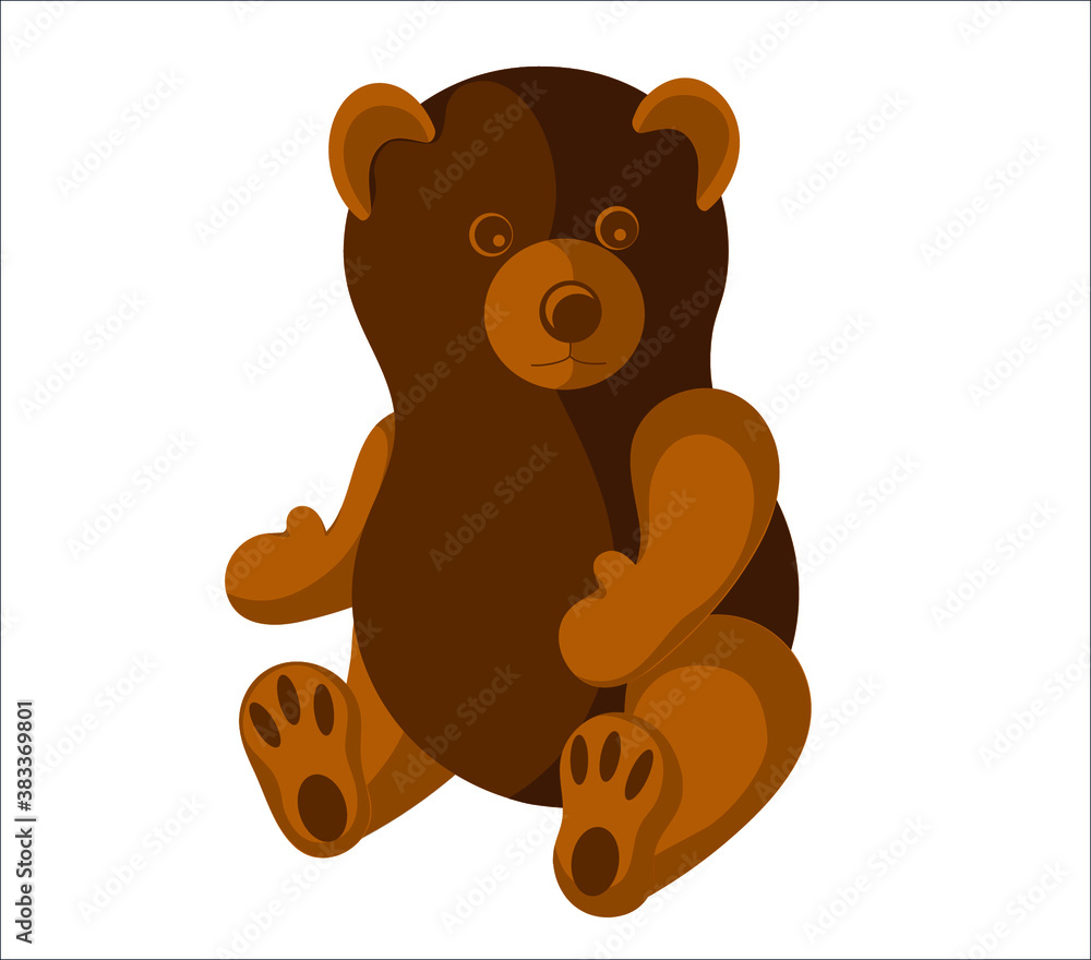 Obraz premium teddy bear soft brown toy vector graphic