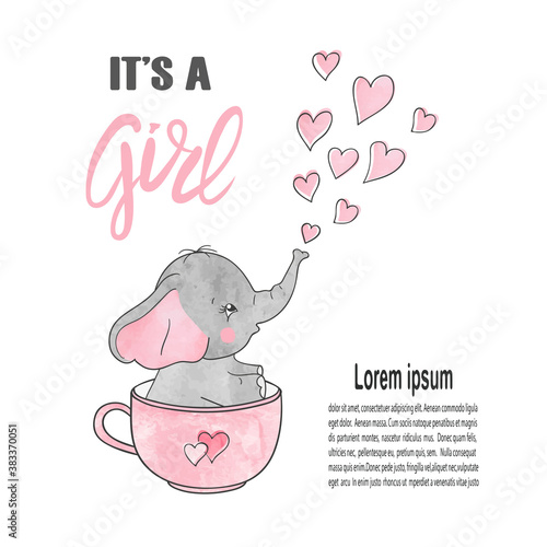 Baby shower girl poster wit...
