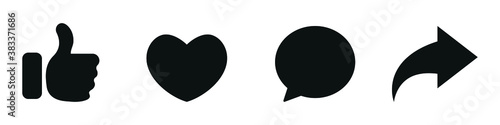 social icons collection, like share comment love icons collection	