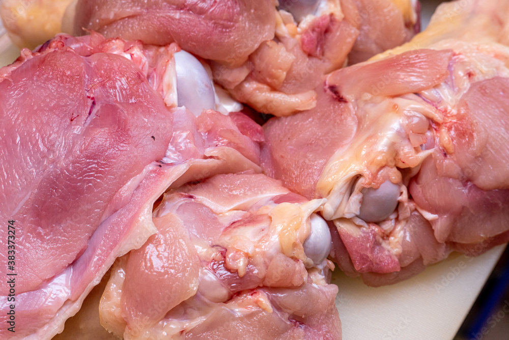 Turkey meat, wings, thighs background close up Turkey meat, wings, thighs background close up