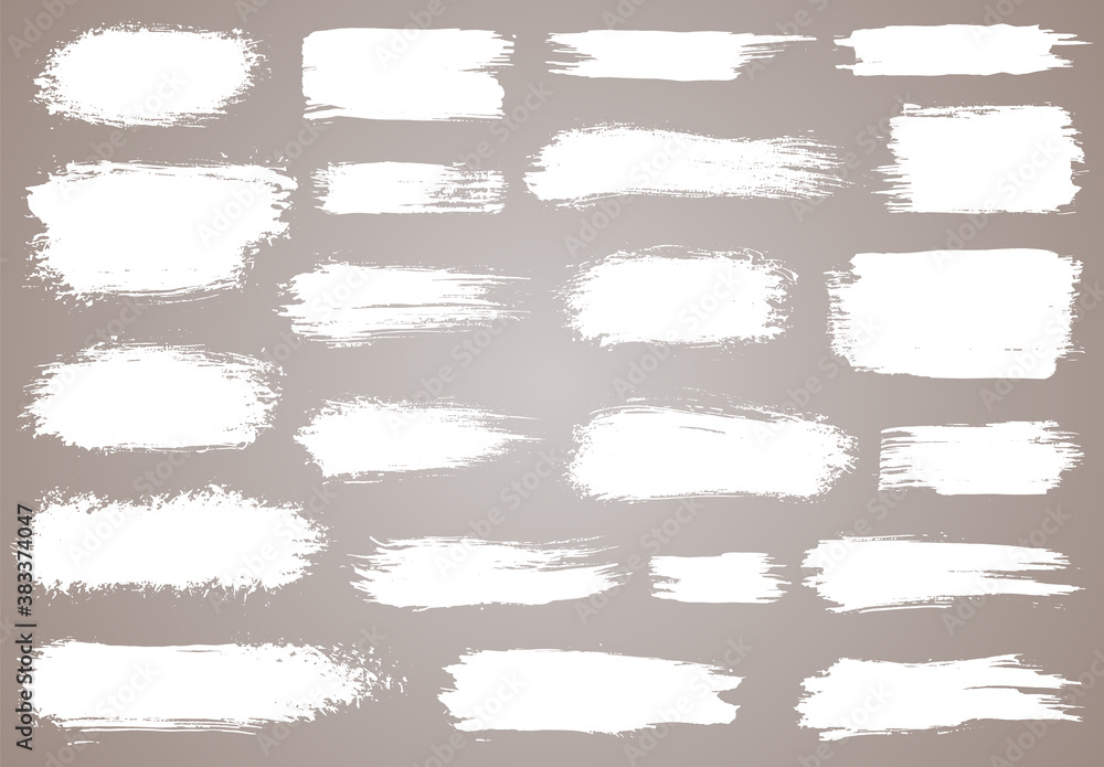 Paint brush. White ink grunge brush strokes. Vector paintbrush set. Grunge design elements. Painted ink stripes Paint brush. White ink grunge brush strokes. Vector paintbrush set. Grunge design elements. Painted ink stripes