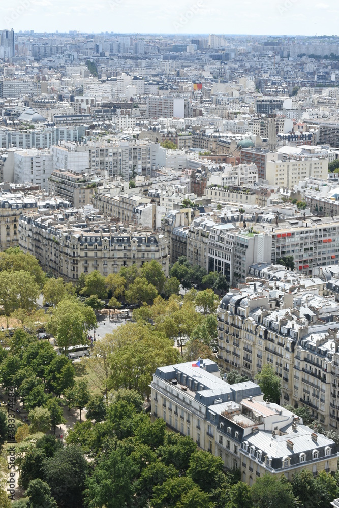 cityscape view from the eiffel tower paris france