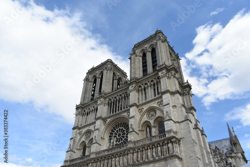 view of the front of the cathedral of notre dame