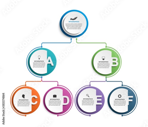 Infographic design organization chart template.