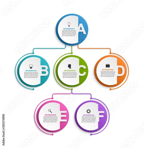 Infographic design organization chart template.