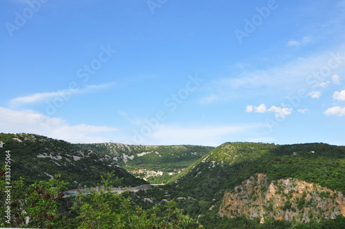 Panorama to rural landscape, countryside wiev.