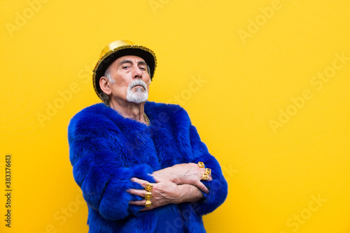 Eccentric senior man portrait