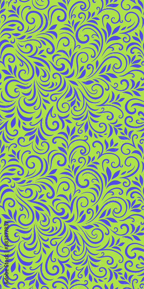 Vector seamless pattern with leaves and curls. Monochrome abstract floral background. Stylish monochrome texture. Vector seamless pattern with leaves and curls. Monochrome abstract floral background. Stylish monochrome texture.