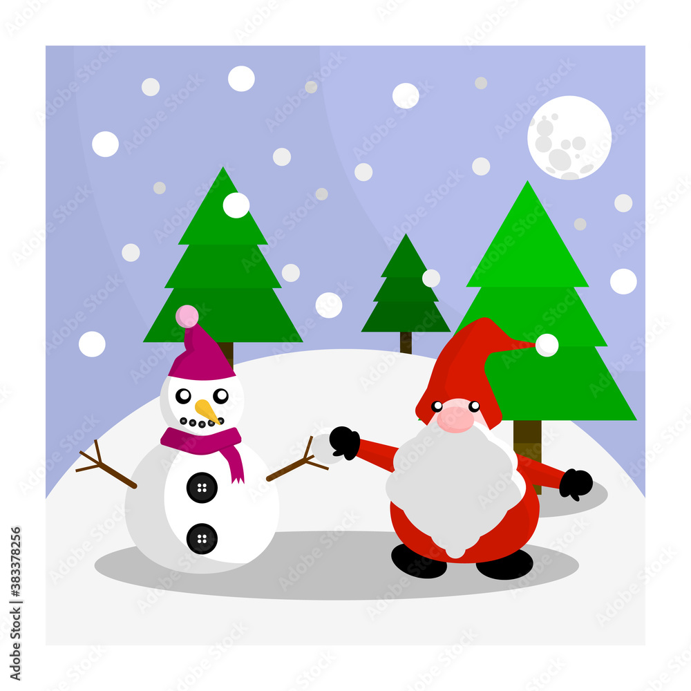 Snow Man and Santa Claus.