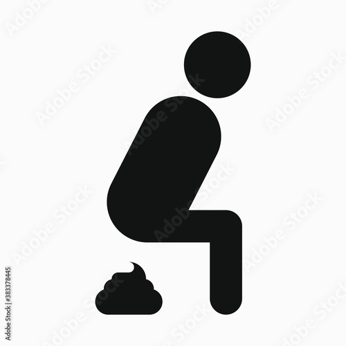 The pooping icon isolated on white background. Toilet symbol.