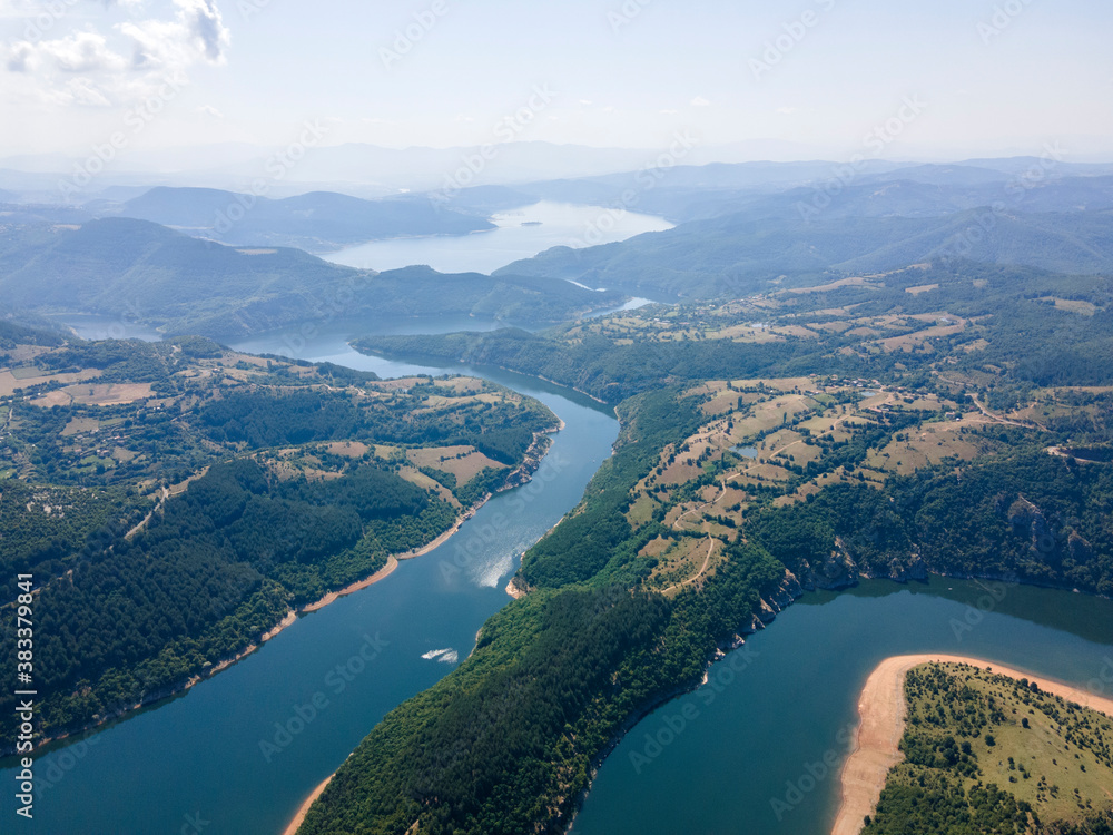 Aerial view of Arda River meander, Bulgaria
