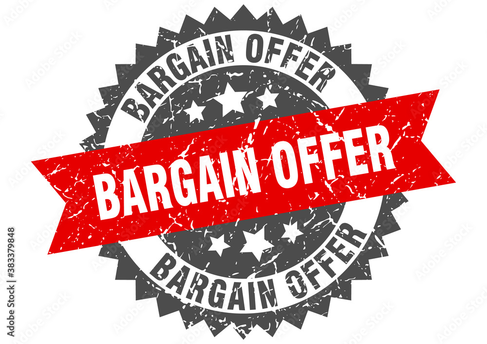 Obraz premium bargain offer stamp. grunge round sign with ribbon