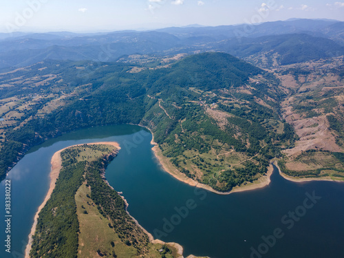 Aerial view of Arda River meander, Bulgaria