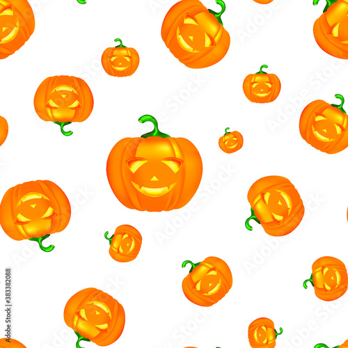 Halloween pumpkin seamless pattern vector illustration. Background pumpkin for design. Halloween symbol.