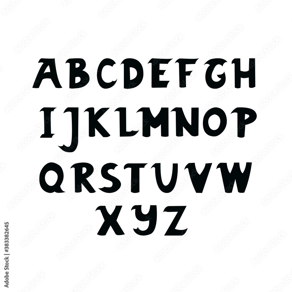 The Latin alphabet black on a white background The Latin alphabet black on a white background