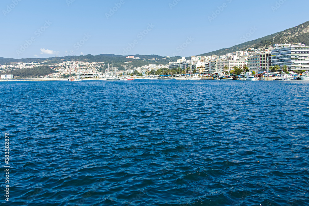 Fototapeta premium Amazing panoramic view of city of Kavala, Greece