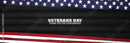 veterans day, November 11, modern brush design and wooden background vector illustration 